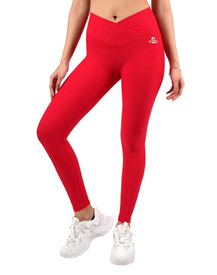 Poppy Red Wrap Waistband Leggings
