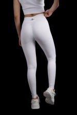 Snow White Ribbed Sleeveless Zipper Leggings
