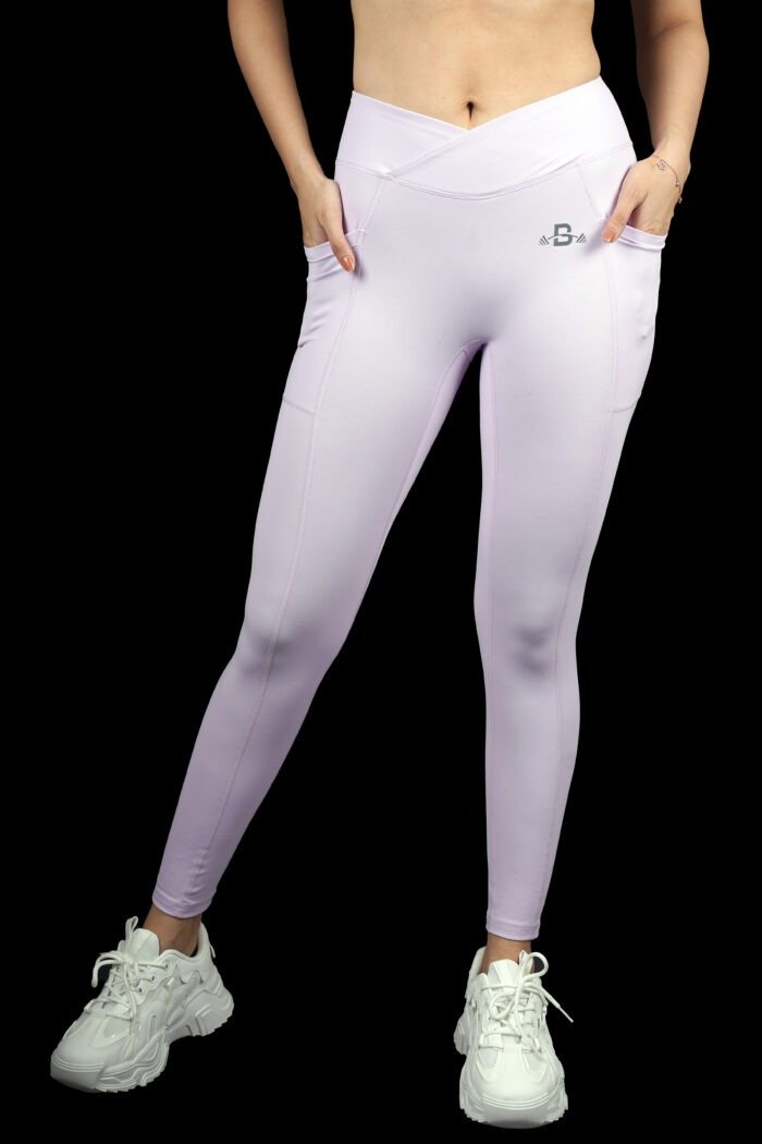Soft Purple Strappy Backless Sports Leggings