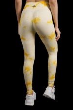 Sunflower Yellow High Waist Tie-Die Scrunch Butt Leggings