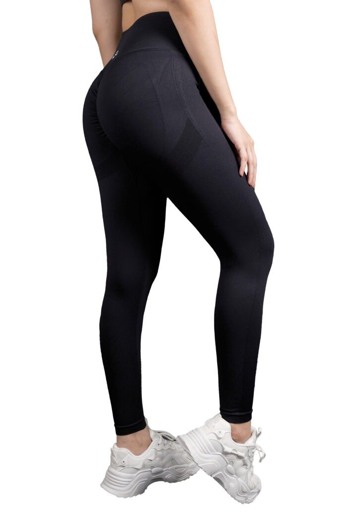Jet Black High Waist Scrunch Butt Contour Leggings