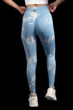 Baby Blue High Waist Tie-Die Scrunch Butt Leggings